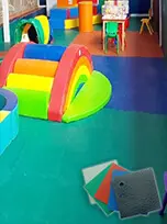 Pisos de hule en colores para gimnasio