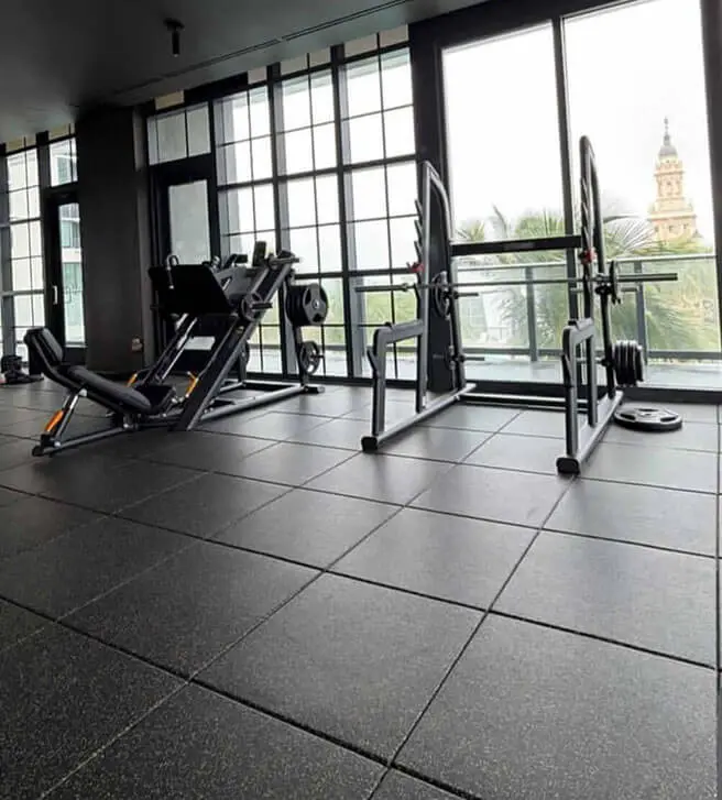 Detalle de Loseta de Caucho para Gimnasio