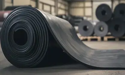 High-abrasion and flame-retardant Armorite Rubber roll for conveyor belts.